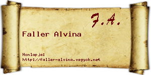 Faller Alvina névjegykártya